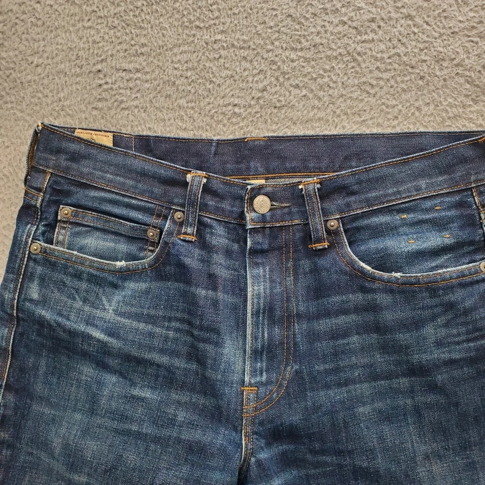 J Crew 770 Jeans Kaihara Japanese Denim Mens Size 32x30 Straight Leg Blue